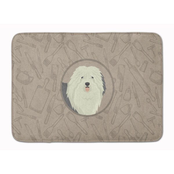 Carolines Treasures Old English Sheepdog in the Kitchen Machine Washable Memory Foam Mat CK2199RUG - main